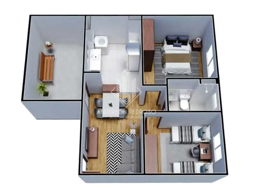 Foto 4 de Apartamento com 2 quartos à venda, 46m2 em Bela Vista, Palhoca - SC