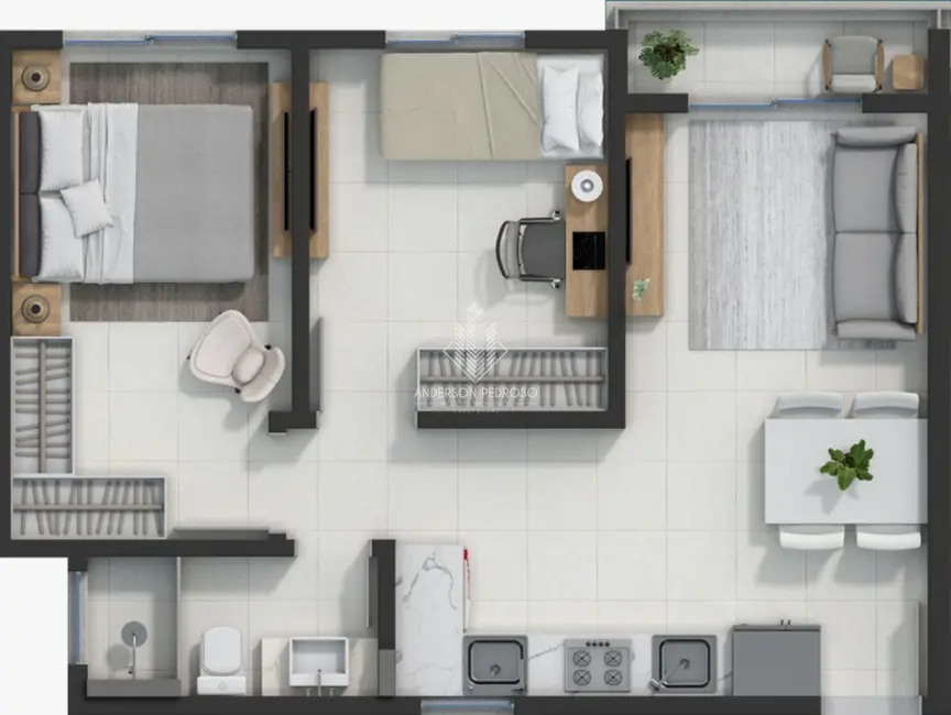 Foto 4 de Apartamento com 2 quartos à venda, 56m2 em Sertão do Maruim, Sao Jose - SC