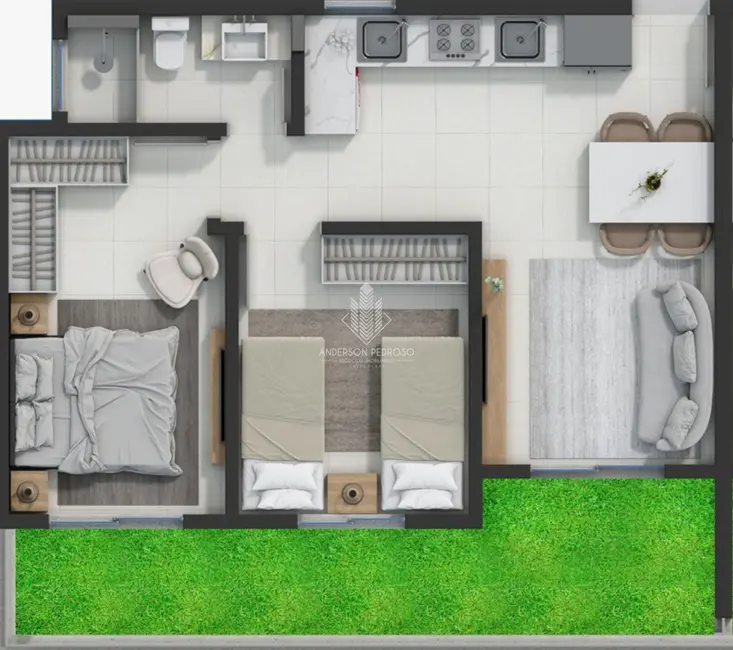 Foto 6 de Apartamento com 2 quartos à venda, 56m2 em Sertão do Maruim, Sao Jose - SC