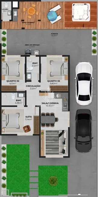 Foto 6 de Casa com 3 quartos à venda, 75m2 em Forquilhas, Sao Jose - SC