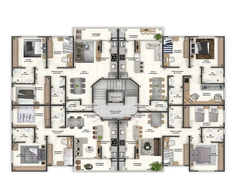 Foto 5 de Apartamento com 3 quartos à venda, 73m2 em Nova Palhoça, Palhoca - SC