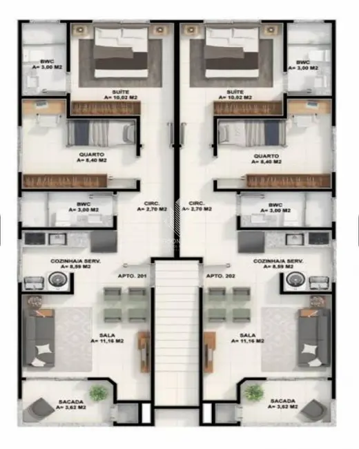 Foto 2 de Apartamento com 2 quartos à venda, 63m2 em Guarda do Cubatão, Palhoca - SC