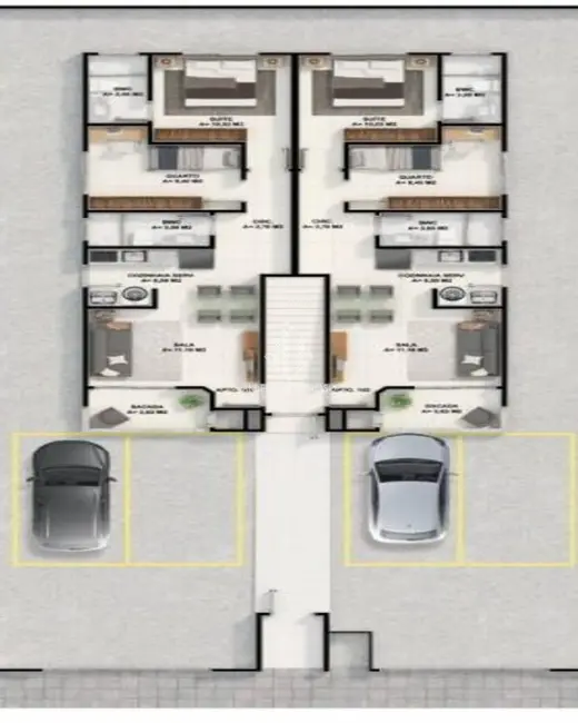 Foto 3 de Apartamento com 2 quartos à venda, 63m2 em Guarda do Cubatão, Palhoca - SC