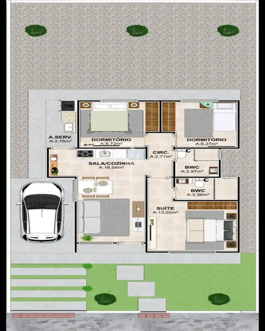 Foto 4 de Casa com 3 quartos à venda, 70m2 em Bela Vista, Palhoca - SC