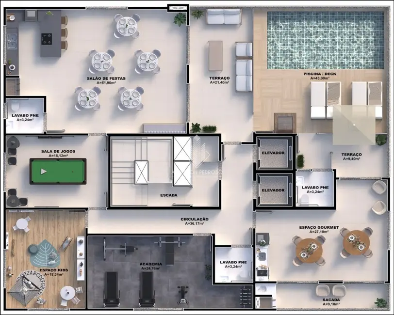 Foto 9 de Apartamento com 3 quartos à venda, 77m2 em Pedra Branca, Palhoca - SC