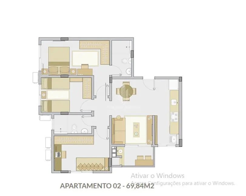 Foto 8 de Apartamento com 3 quartos à venda, 70m2 em Nova Palhoça, Palhoca - SC