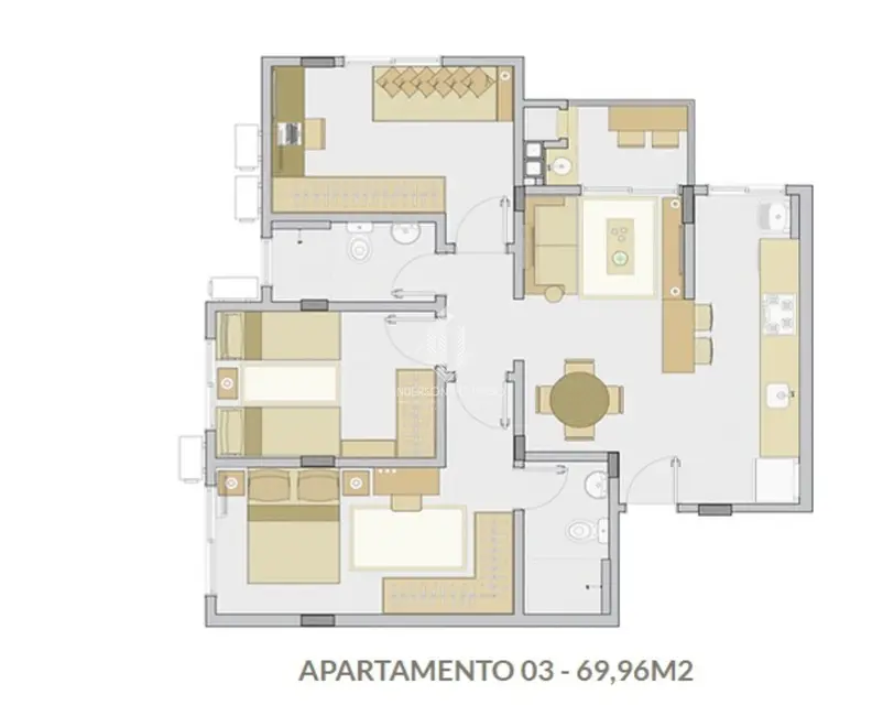 Foto 6 de Apartamento com 3 quartos à venda, 70m2 em Nova Palhoça, Palhoca - SC