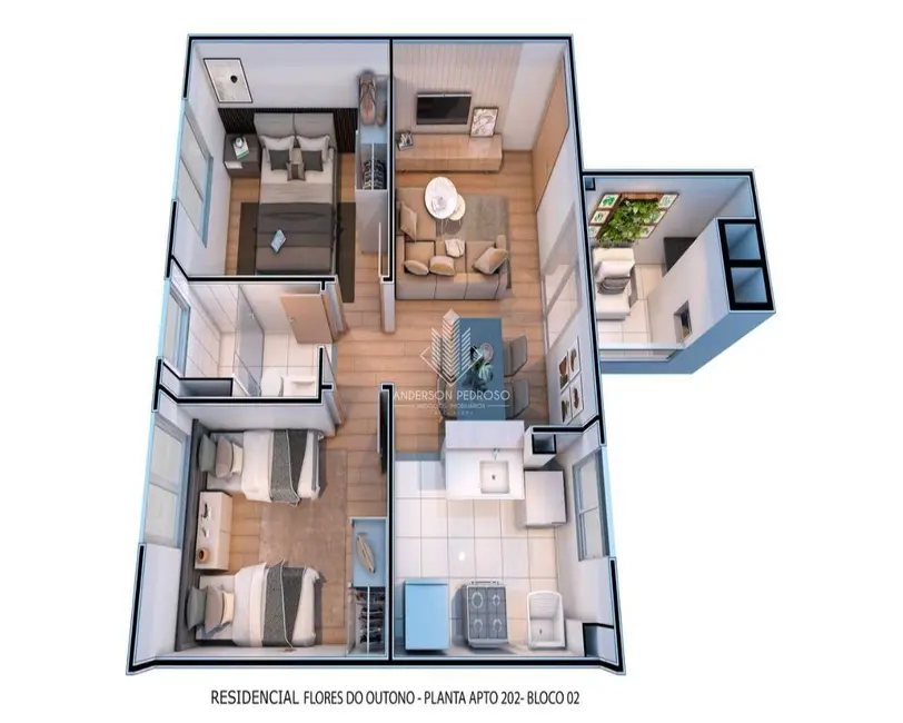 Foto 9 de Apartamento com 2 quartos à venda, 45m2 em Areias, Sao Jose - SC