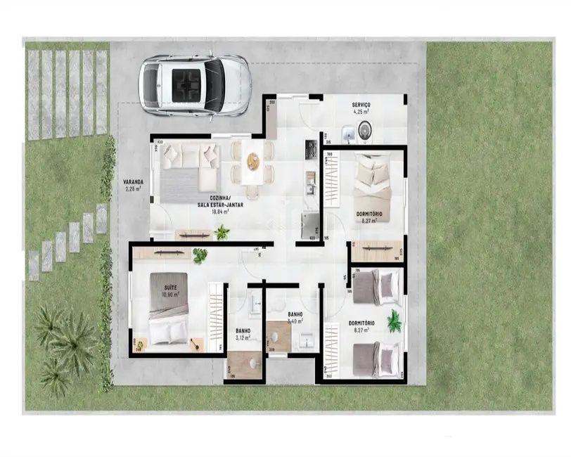 Foto 9 de Casa com 3 quartos à venda, 78m2 em Bela Vista, Palhoca - SC