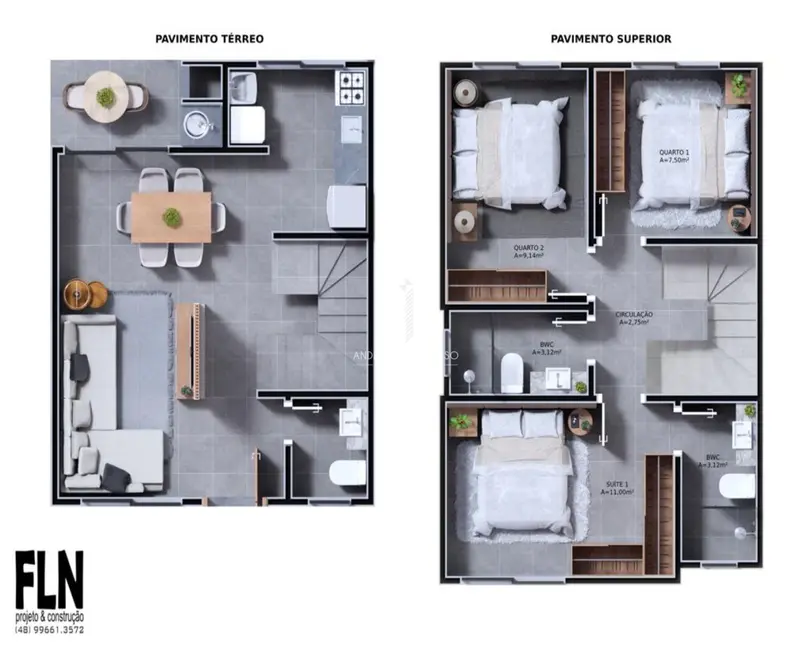 Foto 7 de Casa com 3 quartos à venda, 94m2 em Bela Vista, Palhoca - SC