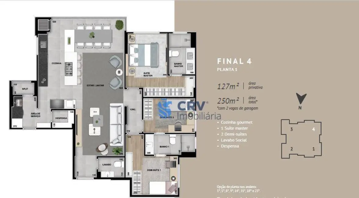 Apartamento com 2 quartos à venda, 92m2 em Terra Bonita, Londrina - PR - imagem 3 Foto 3 de Apartamento com 2 quartos à venda, 92m2 em Terra Bonita, Londrina - PR