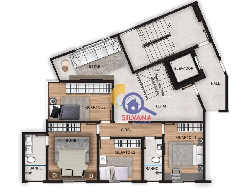 Apartamento com 3 quartos à venda, 85m2 em Dona Clara, Belo Horizonte - MG - imagem 9 Foto 9 de Apartamento com 3 quartos à venda, 85m2 em Dona Clara, Belo Horizonte - MG