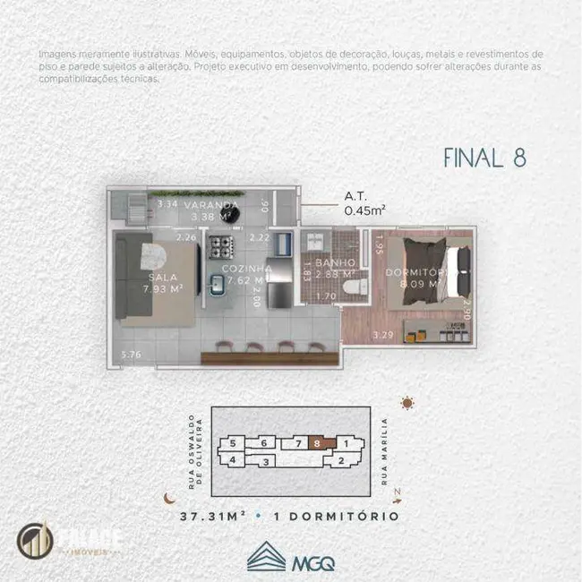 Foto 8 de Apartamento com 1 quarto à venda, 70m2 em Boqueirão, Praia Grande - SP