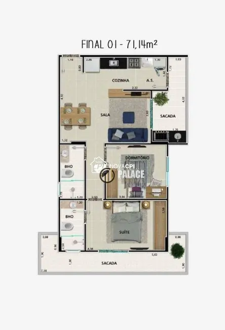 Foto 9 de Apartamento com 2 quartos à venda, 110m2 em Praia Grande - SP