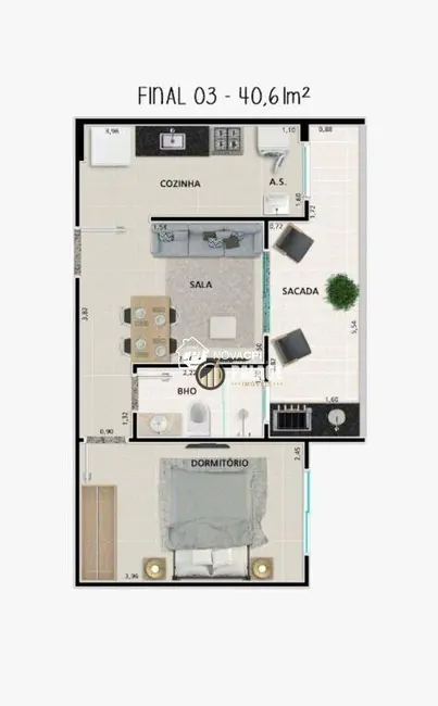 Foto 9 de Apartamento com 1 quarto à venda, 80m2 em Praia Grande - SP
