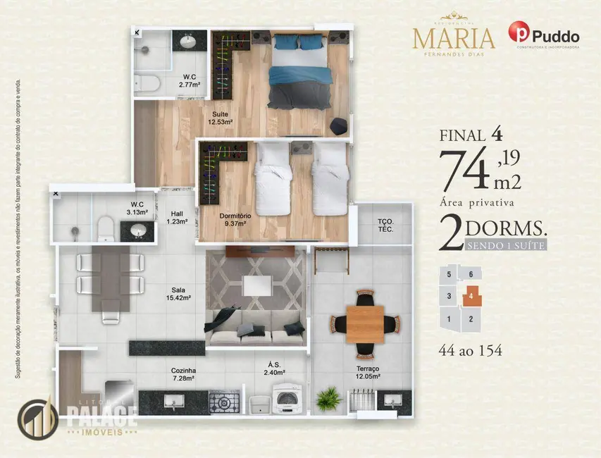 Apartamento com 2 quartos à venda, 125m2 em Praia Grande - SP - imagem 6 Foto 6 de Apartamento com 2 quartos à venda, 125m2 em Praia Grande - SP