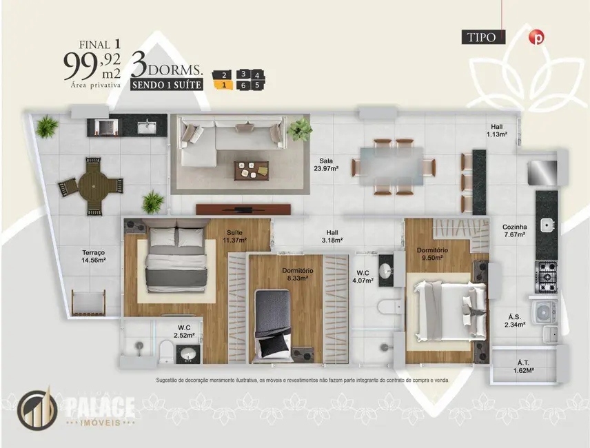 Foto 9 de Apartamento com 3 quartos à venda, 160m2 em Praia Grande - SP