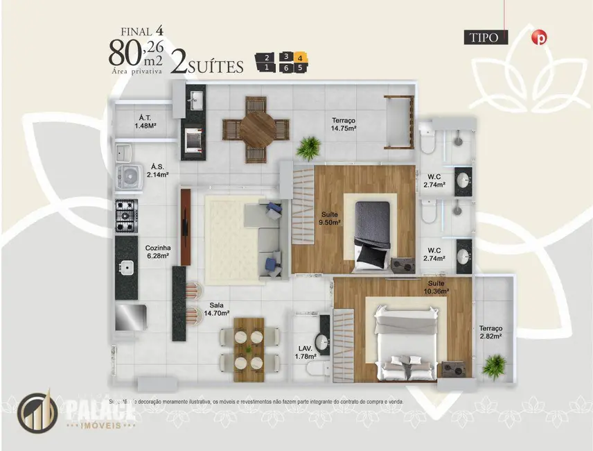 Foto 8 de Apartamento com 2 quartos à venda, 120m2 em Praia Grande - SP