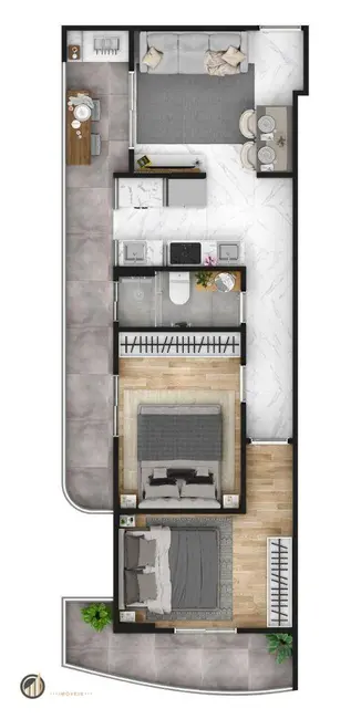 Foto 8 de Apartamento com 2 quartos à venda, 95m2 em Tupi, Praia Grande - SP