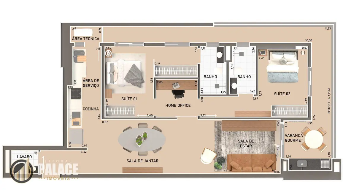 Apartamento com 2 quartos à venda, 160m2 em Canto do Forte, Praia Grande - SP - imagem 9 Foto 9 de Apartamento com 2 quartos à venda, 160m2 em Canto do Forte, Praia Grande - SP