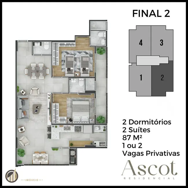 Foto 4 de Apartamento com 2 quartos à venda, 140m2 em Canto do Forte, Praia Grande - SP