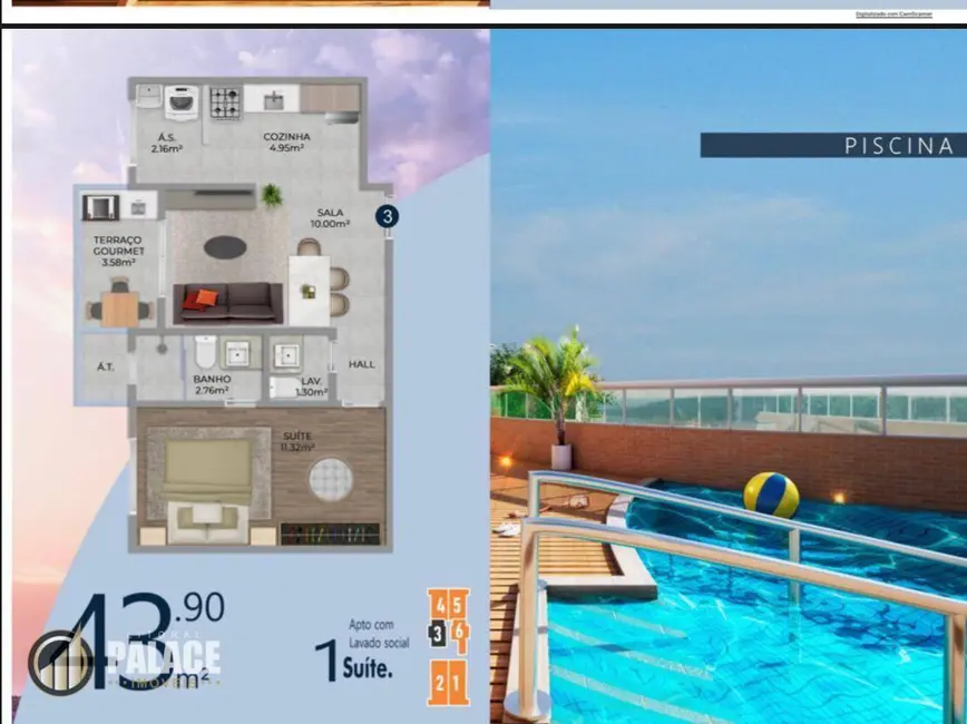 Foto 9 de Apartamento com 1 quarto à venda, 85m2 em Praia Grande - SP