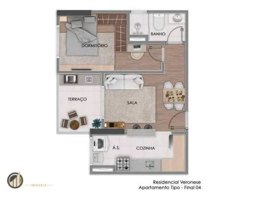 Foto 5 de Apartamento com 1 quarto à venda, 77m2 em Praia Grande - SP