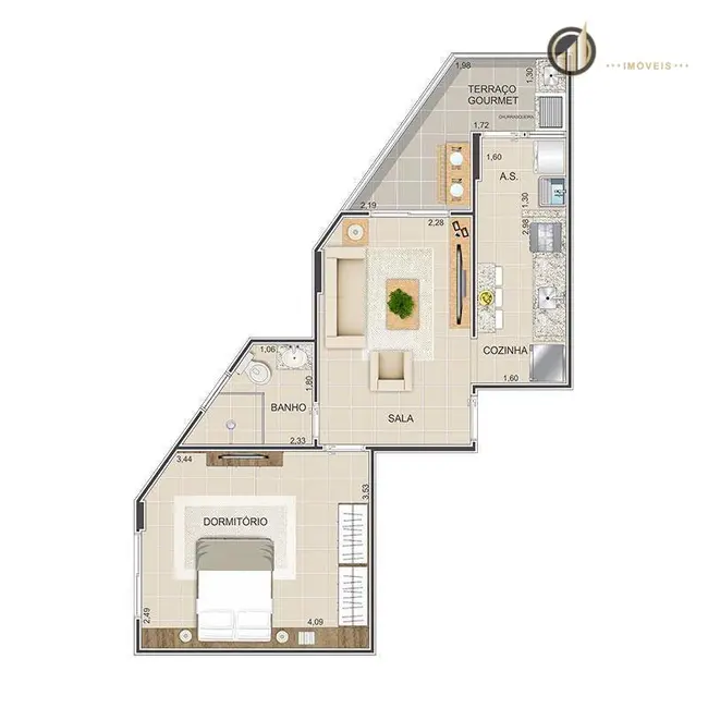 Foto 7 de Apartamento com 2 quartos à venda, 120m2 em Mirim, Praia Grande - SP