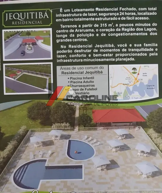 Foto 1 de Terreno / Lote à venda, 360m2 em Araruama - RJ