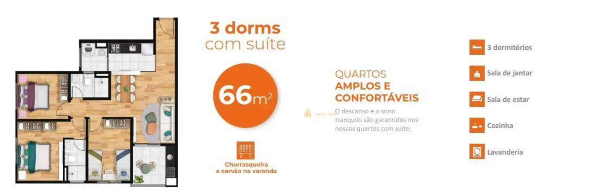Foto 2 de Apartamento com 3 quartos à venda, 66m2 em Bussocaba, Osasco - SP