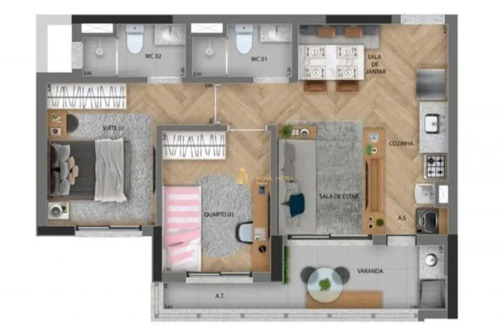 Apartamento com 2 quartos à venda, 61m2 em Presidente Altino, Osasco - SP - imagem 3 Foto 3 de Apartamento com 2 quartos à venda, 61m2 em Presidente Altino, Osasco - SP