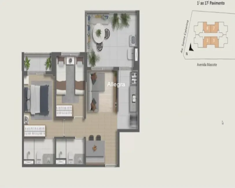 Apartamento com 3 quartos à venda, 74m2 em Vila Mascote, São Paulo - SP - imagem 5 Foto 5 de Apartamento com 3 quartos à venda, 74m2 em Vila Mascote, São Paulo - SP