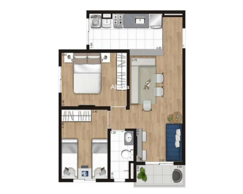Apartamento com 2 quartos à venda, 44m2 em Sacomã, São Paulo - SP - imagem 5 Foto 5 de Apartamento com 2 quartos à venda, 44m2 em Sacomã, São Paulo - SP