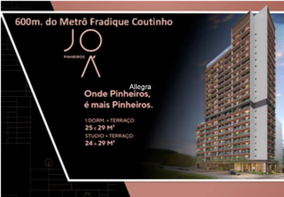 Foto 1 de Apartamento com 1 quarto à venda, 24m2 em Pinheiros, São Paulo - SP