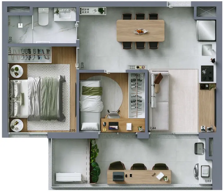 Apartamento com 2 quartos à venda, 50m2 em Moema, São Paulo - SP - imagem 5 Foto 5 de Apartamento com 2 quartos à venda, 50m2 em Moema, São Paulo - SP