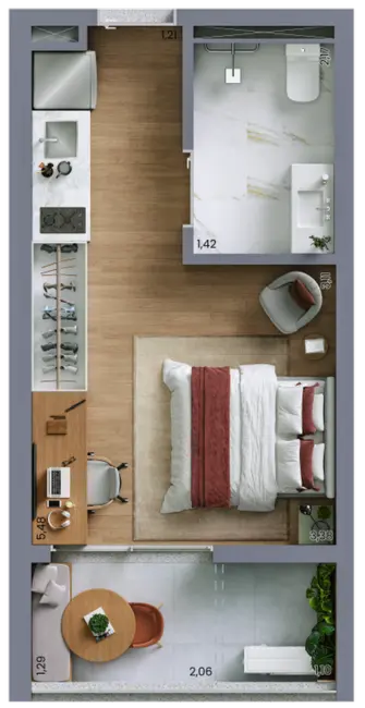 Apartamento com 1 quarto à venda, 41m2 em Moema, São Paulo - SP - imagem 2 Foto 2 de Apartamento com 1 quarto à venda, 41m2 em Moema, São Paulo - SP