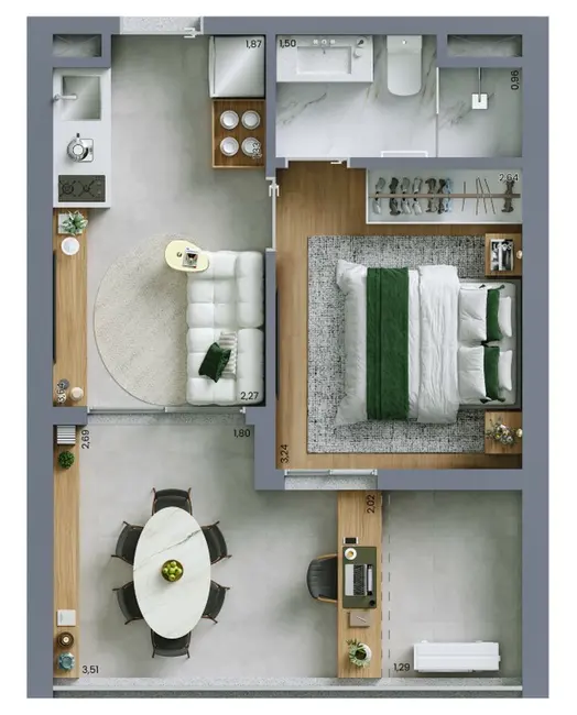 Apartamento com 1 quarto à venda, 34m2 em Moema, São Paulo - SP - imagem 3 Foto 3 de Apartamento com 1 quarto à venda, 34m2 em Moema, São Paulo - SP