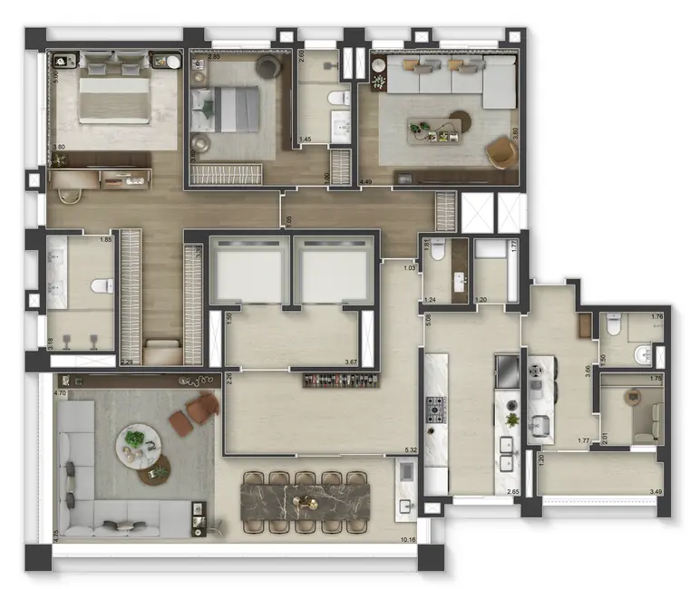 Apartamento com 3 quartos à venda, 208m2 em Pinheiros, São Paulo - SP - imagem 9 Foto 9 de Apartamento com 3 quartos à venda, 208m2 em Pinheiros, São Paulo - SP