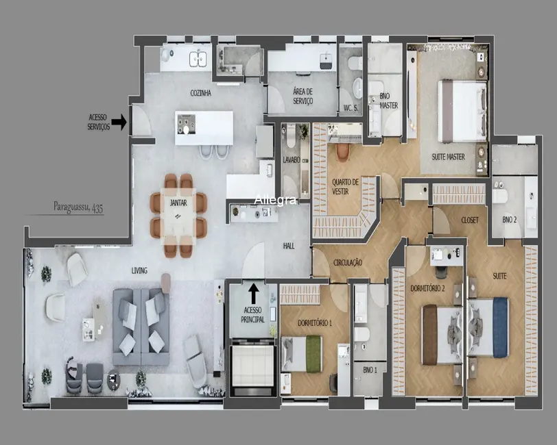 Apartamento com 4 quartos à venda, 172m2 em Perdizes, São Paulo - SP - imagem 6 Foto 6 de Apartamento com 4 quartos à venda, 172m2 em Perdizes, São Paulo - SP