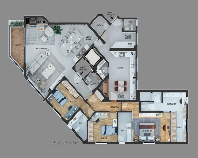Apartamento com 3 quartos à venda, 184m2 em Perdizes, São Paulo - SP - imagem 4 Foto 4 de Apartamento com 3 quartos à venda, 184m2 em Perdizes, São Paulo - SP