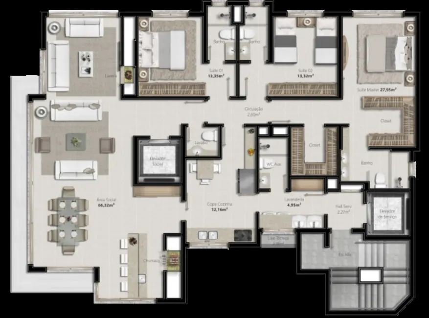 Apartamento com 3 quartos à venda, 180m2 em Petrópolis, Porto Alegre - RS - imagem 6 Foto 6 de Apartamento com 3 quartos à venda, 180m2 em Petrópolis, Porto Alegre - RS