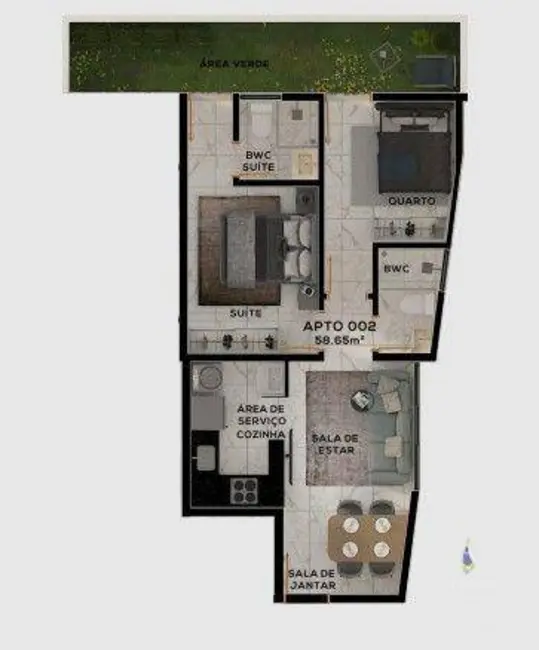 Foto 6 de Apartamento com 2 quartos à venda, 58m2 em Jardim São Paulo, Joao Pessoa - PB