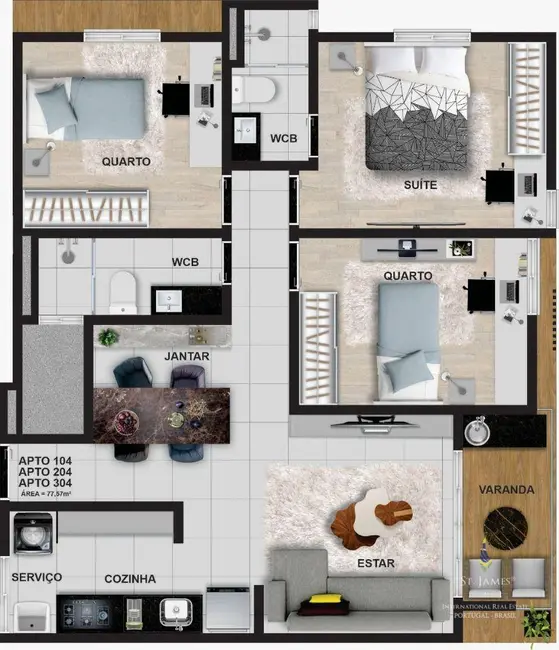 Foto 2 de Apartamento com 2 quartos à venda, 53m2 em Intermares, Cabedelo - PB