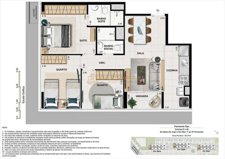 Foto 2 de Apartamento com 3 quartos à venda, 61m2 em Rio De Janeiro - RJ