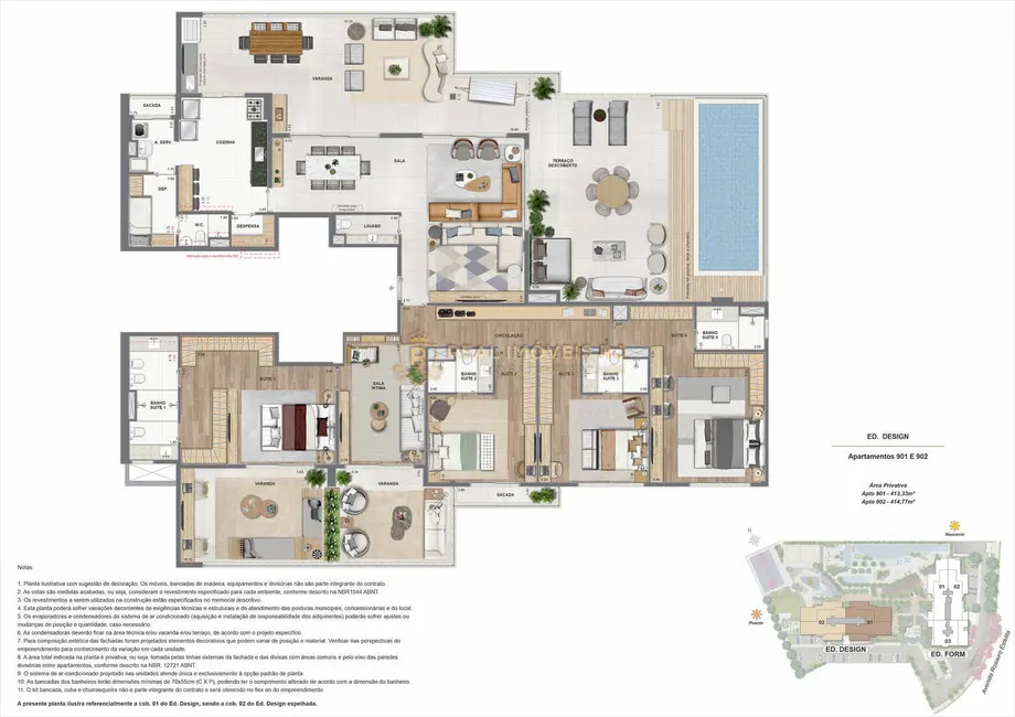 Apartamento com 4 quartos à venda, 413m2 em Barra da Tijuca, Rio De Janeiro - RJ - imagem 4 Foto 4 de Apartamento com 4 quartos à venda, 413m2 em Barra da Tijuca, Rio De Janeiro - RJ