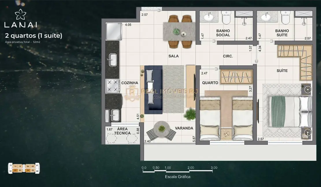 Foto 2 de Apartamento com 2 quartos à venda, 52m2 em Recreio dos Bandeirantes, Rio De Janeiro - RJ