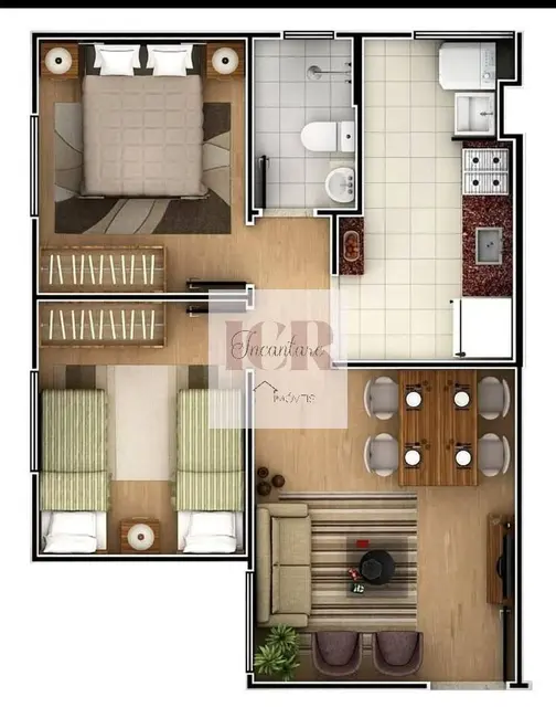 Foto 2 de Apartamento com 2 quartos à venda, 47m2 em Jardim Tatiana, Votorantim - SP