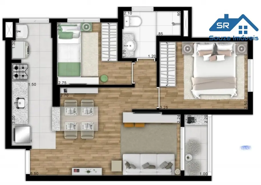 Apartamento com 2 quartos à venda, 45m2 em Vila Galvão, Guarulhos - SP - imagem 3 Foto 3 de Apartamento com 2 quartos à venda, 45m2 em Vila Galvão, Guarulhos - SP