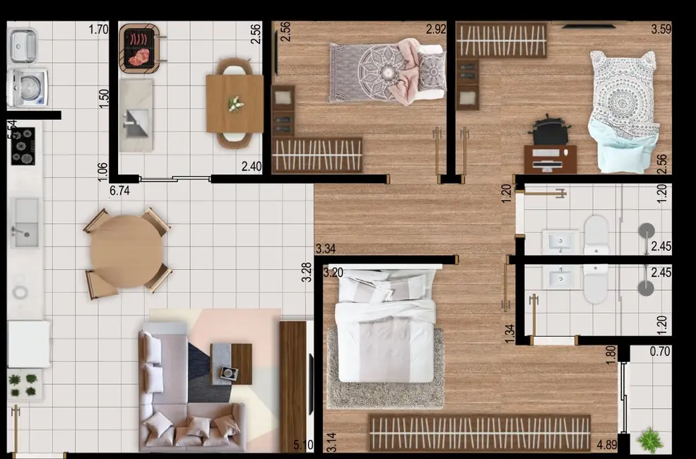 Apartamento com 3 quartos à venda, 82m2 em Pocos De Caldas - MG - imagem 6 Foto 6 de Apartamento com 3 quartos à venda, 82m2 em Pocos De Caldas - MG