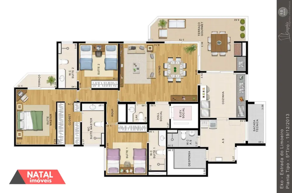 Apartamento com 3 quartos à venda, 192m2 em Aruja - SP - imagem 5 Foto 5 de Apartamento com 3 quartos à venda, 192m2 em Aruja - SP